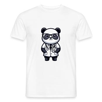 Cute Panda Doctor - Men's T-Shirt - white - Front - AI Model Male 178 dark (178cm)