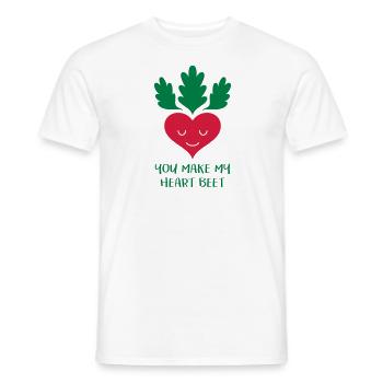 Tu fais ma betterave de cœur! - T-shirt homme - blanc - Devant - AI Model Male 178 dark (178cm)