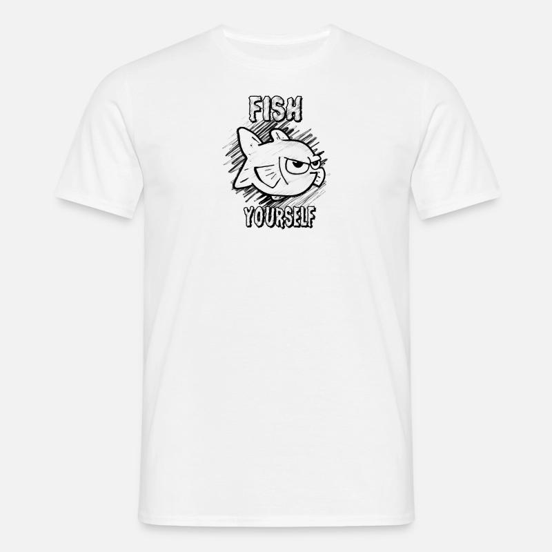 Fish Yourself (Scribble) - Men's T-Shirt - white
