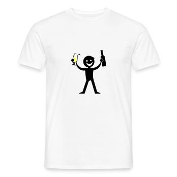 Boire une bouteille de bière - T-shirt homme - blanc - Devant - AI Model Male 178 dark (178cm)
