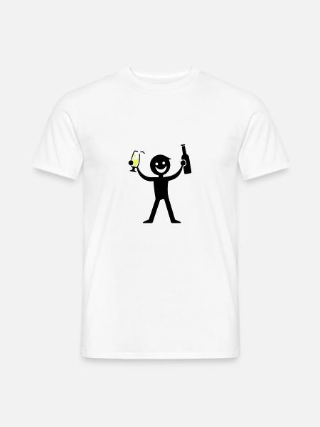 Drinking Bottle of Beer - Men's T-Shirt - white