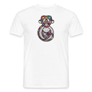 PSYCHEDELAFFE / THE PSYCHEDELIC MONKEY - Männer T-Shirt - Weiß - Vorne - AI Model Male 178 dark (178cm)