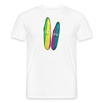 Cucumber,Couple,Cucumber,Cucumber,Cucumber,Couple - Men's T-Shirt - white - Front - AI Model Male 178 dark (178cm)