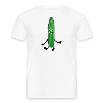 happy gurke,gurke, comic,fröhlich, salatgurke - Männer T-Shirt - Weiß - Vorne - AI Model Male 178 dark (178cm)