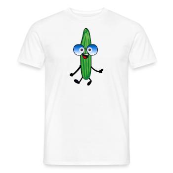 Concombre heureux,Concombre,Lunettes de soleil,Joyeux, - T-shirt homme - blanc - Devant - AI Model Male 178 dark (178cm)