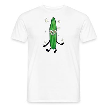 Gurke ,blumen,comic,flower power - Männer T-Shirt - Weiß - Vorne - AI Model Male 178 dark (178cm)