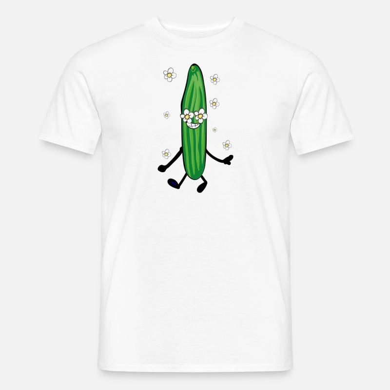 Gurke ,blumen,comic,flower power - Männer T-Shirt - Weiß