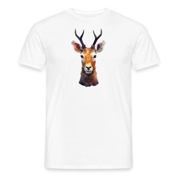 Hirsch und Reh Polygon Kunst Design - Männer T-Shirt - Weiß - Vorne - AI Model Male 178 dark (178cm)