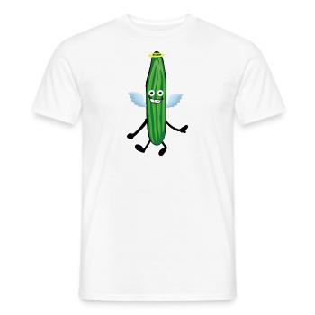 Gurke,Partygurke, Flügel, Engel, Heiligenschein - Männer T-Shirt - Weiß - Vorne - AI Model Male 178 dark (178cm)
