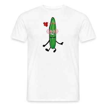 Gurke,Partygurke,Herzen,girly,pink, love - Männer T-Shirt - Weiß - Vorne - AI Model Male 178 dark (178cm)