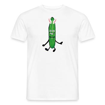 Lapin, lapin, concombre, bande dessinée, lapin - T-shirt homme - blanc - Devant - AI Model Male 178 dark (178cm)