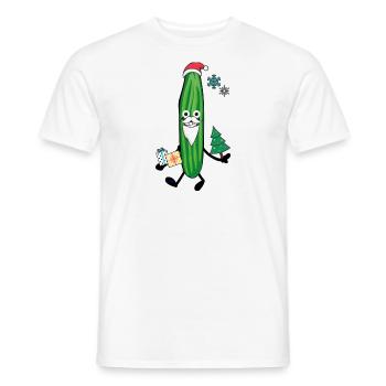 Cucumber, Christmas, Santa Claus, Santa Claus - Men's T-Shirt - white - Front - AI Model Male 178 dark (178cm)