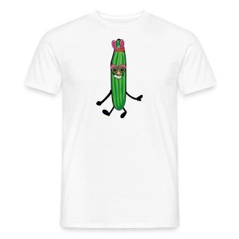 concombre de fête, rétro, concombre, oreilles de lapin, lapin - T-shirt homme - blanc - Devant - AI Model Male 178 dark (178cm)
