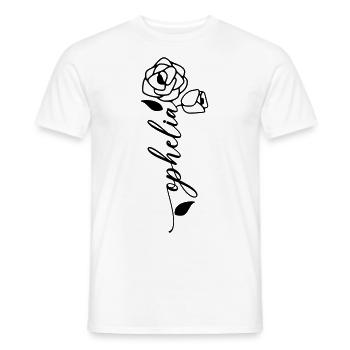 Ophelia Surname First Name Name Flower - Men's T-Shirt - white - Front - AI Model Male 178 dark (178cm)
