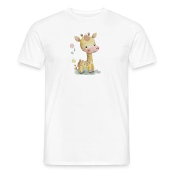 Girafe pastel aquarelle - T-shirt homme - blanc - Devant - AI Model Male 178 dark (178cm)