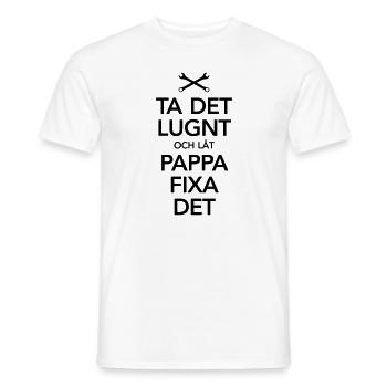 Pappa Fixa Det Fars dag Vaderdag Farsdag Present - Men's T-Shirt - white - Front - AI Model Male 178 dark (178cm)