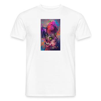 Chat zombie. Un art abstrait comme idée cadeau - T-shirt homme - blanc - Devant - AI Model Male 178 dark (178cm)