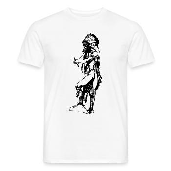Amérique indienne idée cadeau indigène - T-shirt homme - blanc - Devant - AI Model Male 178 dark (178cm)