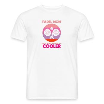 Padel Paddle Racket Tennis Sport I Gift - Men's T-Shirt - white - Front - AI Model Male 178 dark (178cm)