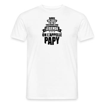 famille il y a toujours une légende papy - T-shirt homme - blanc - Devant - AI Model Male 178 dark (178cm)