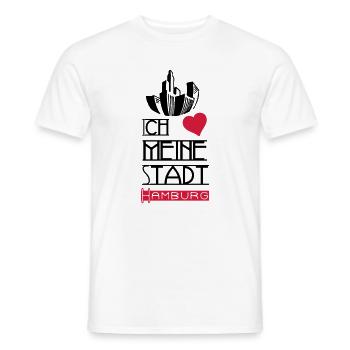 Stadt Liebe Hamburg Deutschland Spruch Geschenk - Männer T-Shirt - Weiß - Vorne - AI Model Male 178 dark (178cm)