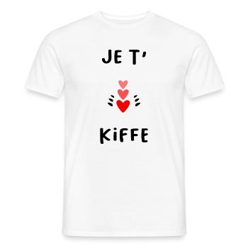 VALENTINE'S DAY. Bachelorette party. I LOVE YOU. I LOVE YOU. LOVE - Men's T-Shirt - white - Front - AI Model Male 178 dark (178cm)