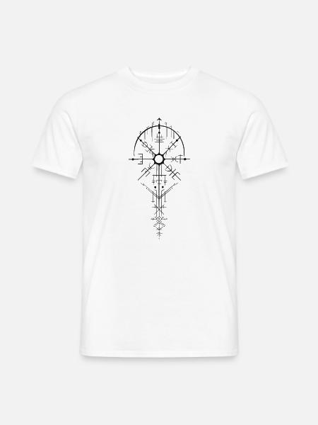 Nordisch Runenamulett Design - Männer T-Shirt - Weiß