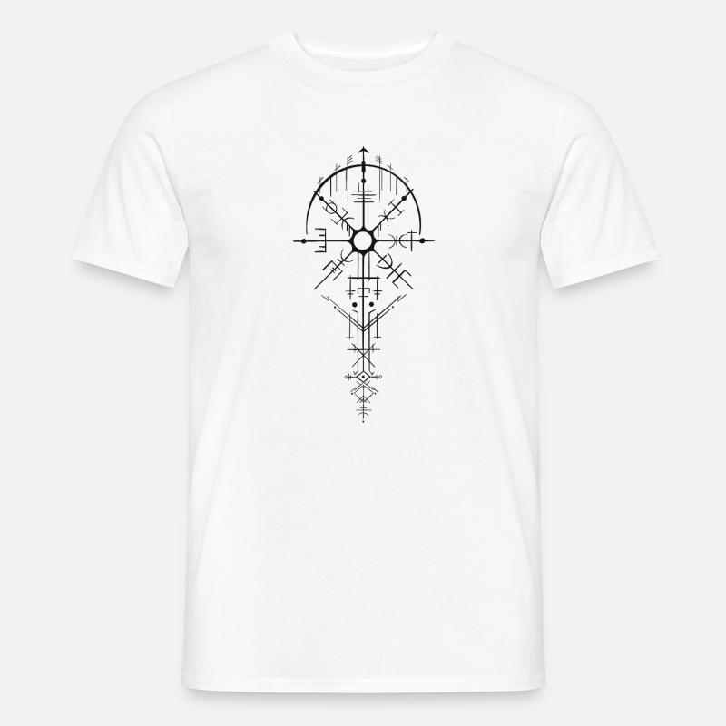 Nordisch Runenamulett Design - Männer T-Shirt - Weiß
