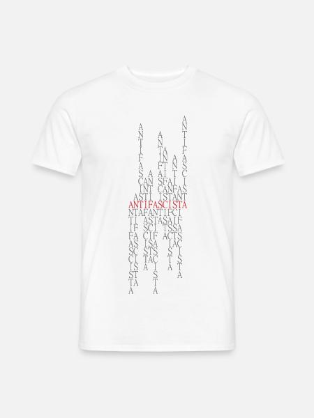 Antifascista Typo Collage rouge/gris - T-shirt homme - blanc