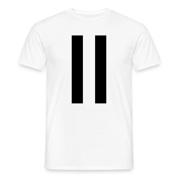 Panneau pause – design minimaliste moderne - T-shirt homme - blanc - Devant - AI Model Male 178 dark (178cm)