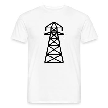 electricity pylon - Men's T-Shirt - white - Front - AI Model Male 178 dark (178cm)