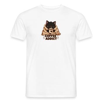 Katzen und Kaffee - Männer T-Shirt - Weiß - Vorne - AI Model Male 178 dark (178cm)