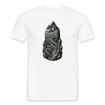 Geological Time Crystal Strata and Fossils - Men's T-Shirt - white - Front - AI Model Male 178 dark (178cm)