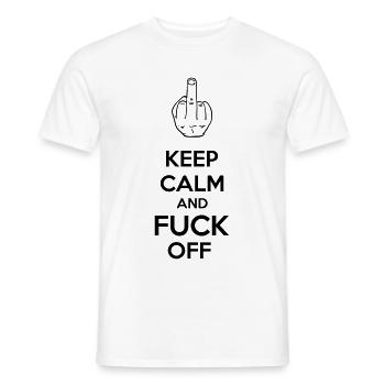 Keep Calm And Fuck Off - Men's T-Shirt - white - Front - AI Model Male 178 dark (178cm)