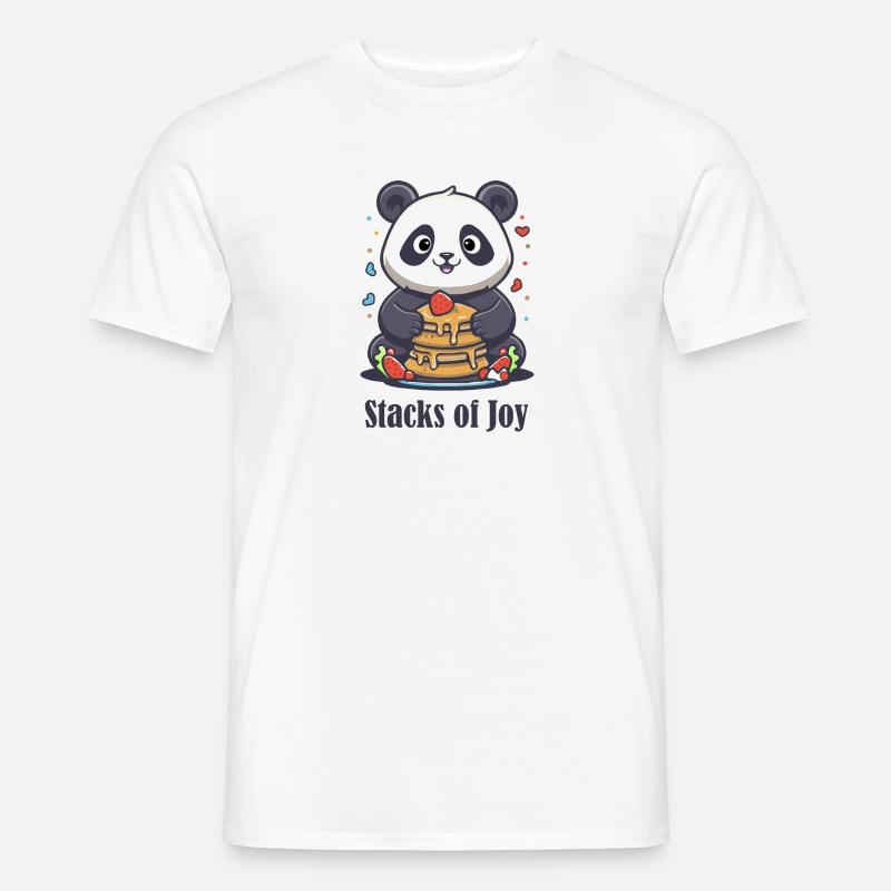 Pfannkuchen mit Panda - Männer T-Shirt - Weiß