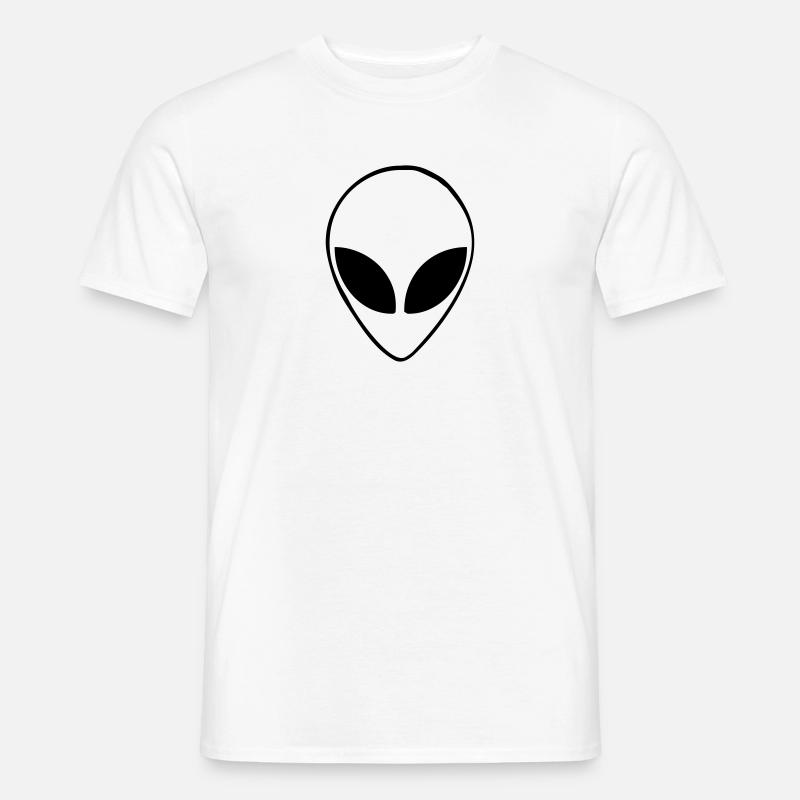 Alien Kopf - Männer T-Shirt - Weiß