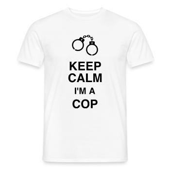Police / Policier / Flic / Sécurité - T-shirt homme - blanc - Devant - AI Model Male 178 dark (178cm)