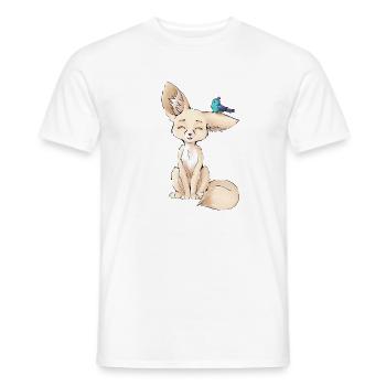 Desert Fox | Fennek and Vogel | Fox - Men's T-Shirt - white - Front - AI Model Male 178 dark (178cm)