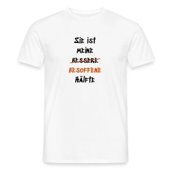 Sie ist meine besoffene Hälfte - Männer T-Shirt - Weiß - Vorne - AI Model Male 178 dark (178cm)