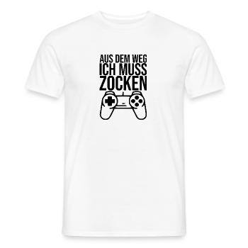 Aus dem Weg ich muss zocken - Männer T-Shirt - Weiß - Vorne - AI Model Male 178 dark (178cm)