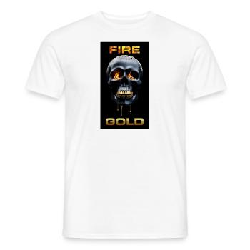 Skull - Fire and Gold - Männer T-Shirt - Weiß - Vorne - AI Model Male 178 dark (178cm)