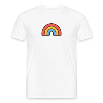 Bright retro rainbow - Men's T-Shirt - white - Front - AI Model Male 178 dark (178cm)