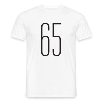 65 - Men's T-Shirt - white - Front - AI Model Male 178 dark (178cm)