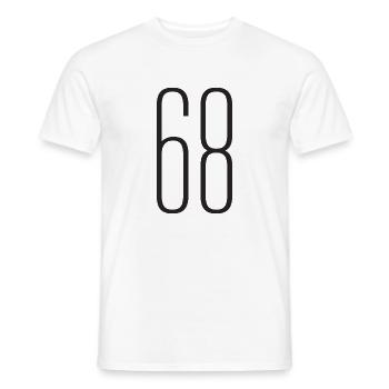 68 - Männer T-Shirt - Weiß - Vorne - AI Model Male 178 dark (178cm)