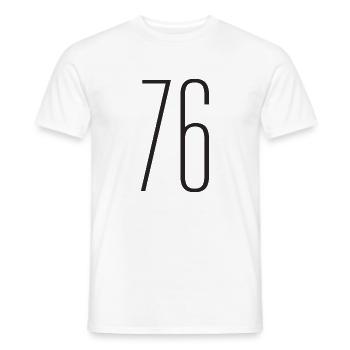 76 - Männer T-Shirt - Weiß - Vorne - AI Model Male 178 dark (178cm)