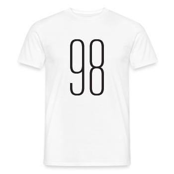 98 - Men's T-Shirt - white - Front - AI Model Male 178 dark (178cm)