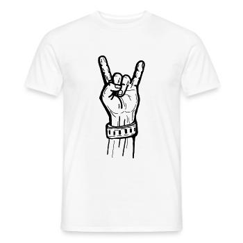 Rocker Hand Rock Music - Men's T-Shirt - white - Front - AI Model Male 178 dark (178cm)