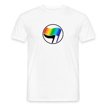 Antifa LGBT Logo - Männer T-Shirt - Weiß - Vorne - AI Model Male 178 dark (178cm)