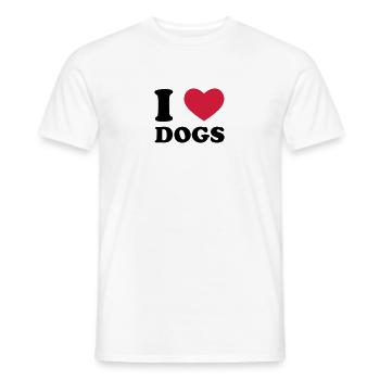 I Love Dogs - T-shirt homme - blanc - Devant - AI Model Male 178 dark (178cm)