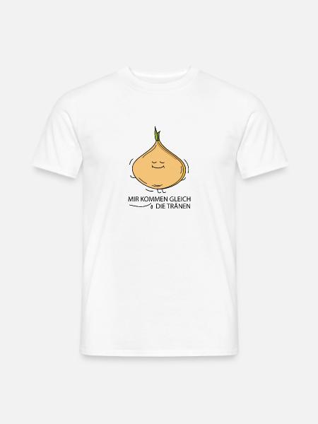 Lustige Zwiebel - Männer T-Shirt - Weiß